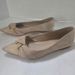 Sam Edelman Beige Suede Pointed Toe Knot Flats Women’s Size 7 Classic Neutral